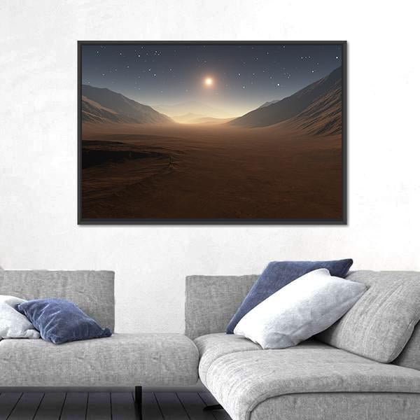 Sunset On Mars Canvas Wall Art-3 Horizontal-Gallery Wrap-25" x 16"-Tiaracle