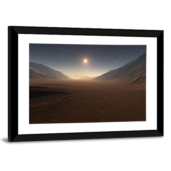 Sunset On Mars Canvas Wall Art-3 Horizontal-Gallery Wrap-25" x 16"-Tiaracle