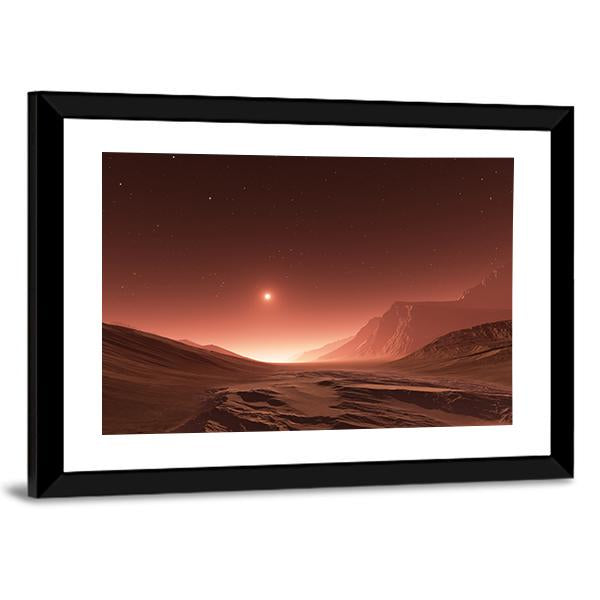 Sunset On Mars Canvas Wall Art-3 Horizontal-Gallery Wrap-25" x 16"-Tiaracle