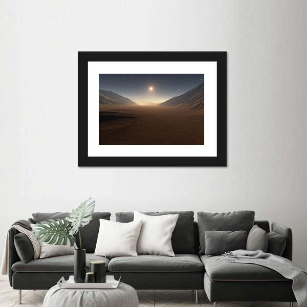 Sunset On Mars Canvas Wall Art-3 Horizontal-Gallery Wrap-25" x 16"-Tiaracle