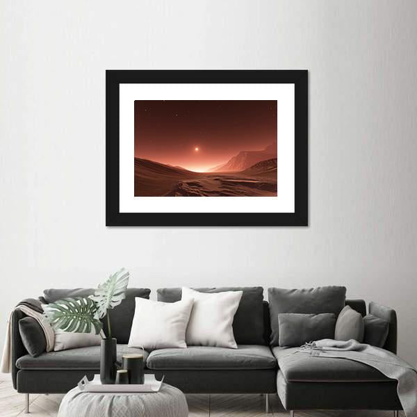 Sunset On Mars Canvas Wall Art-3 Horizontal-Gallery Wrap-25" x 16"-Tiaracle