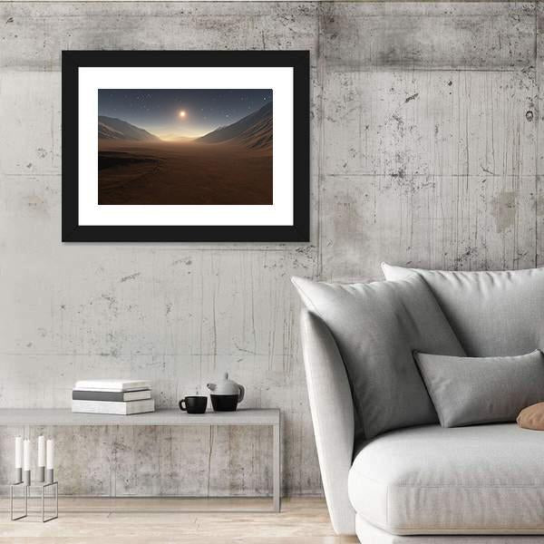 Sunset On Mars Canvas Wall Art-3 Horizontal-Gallery Wrap-25" x 16"-Tiaracle