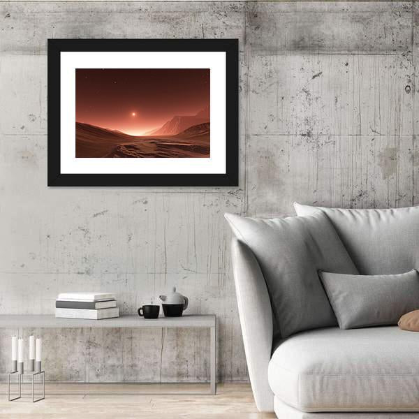 Sunset On Mars Canvas Wall Art-3 Horizontal-Gallery Wrap-25" x 16"-Tiaracle