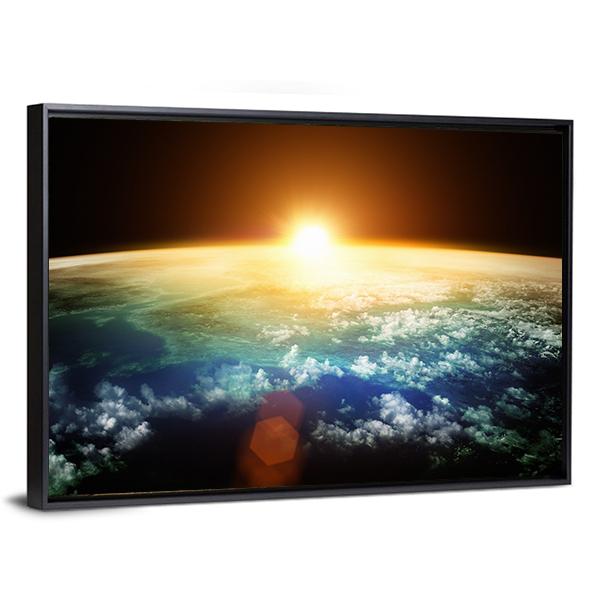 Sunset On Planet Earth Canvas Wall Art-3 Horizontal-Gallery Wrap-25" x 16"-Tiaracle