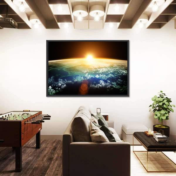 Sunset On Planet Earth Canvas Wall Art-3 Horizontal-Gallery Wrap-25" x 16"-Tiaracle