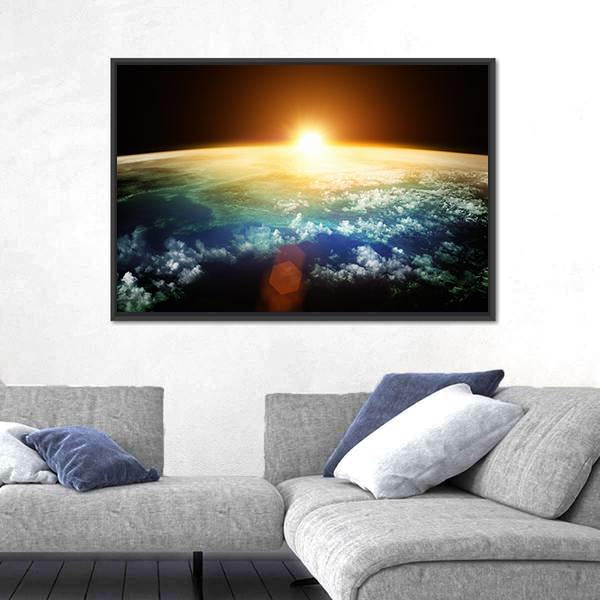 Sunset On Planet Earth Canvas Wall Art-3 Horizontal-Gallery Wrap-25" x 16"-Tiaracle