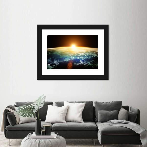 Sunset On Planet Earth Canvas Wall Art-3 Horizontal-Gallery Wrap-25" x 16"-Tiaracle