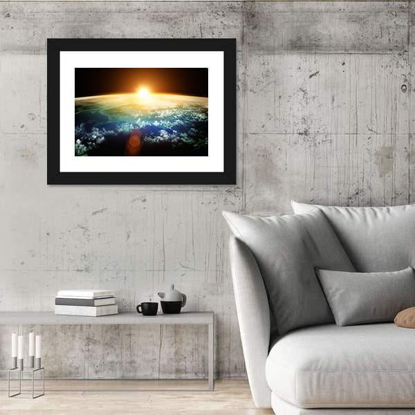 Sunset On Planet Earth Canvas Wall Art-3 Horizontal-Gallery Wrap-25" x 16"-Tiaracle