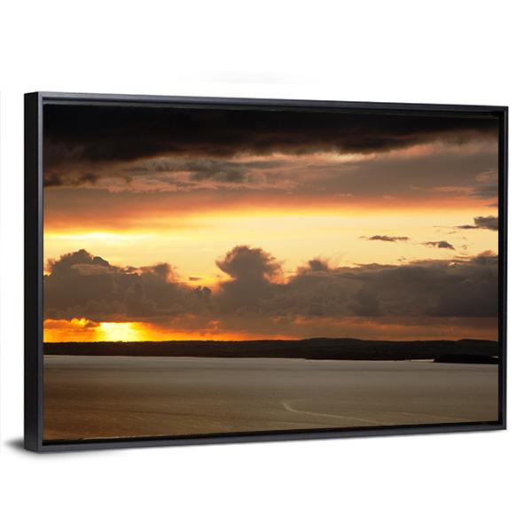 Sunset Over Anglesey Canvas Wall Art-3 Horizontal-Gallery Wrap-25" x 16"-Tiaracle