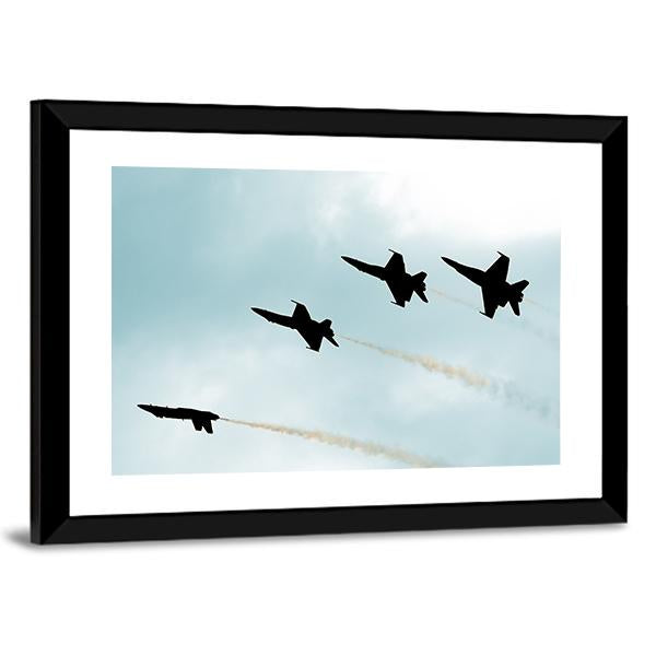 Supersonic Jets Silhouettes Canvas Wall Art-3 Horizontal-Gallery Wrap-25" x 16"-Tiaracle