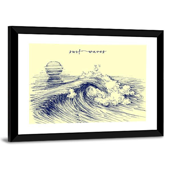 Surf Waves Sea Waves Canvas Wall Art-3 Horizontal-Gallery Wrap-25" x 16"-Tiaracle