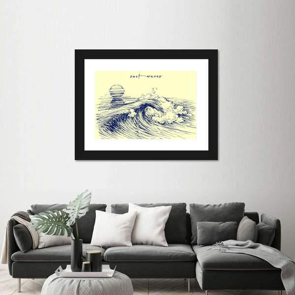Surf Waves Sea Waves Canvas Wall Art-3 Horizontal-Gallery Wrap-25" x 16"-Tiaracle