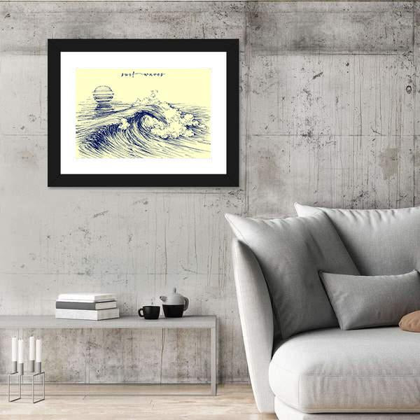 Surf Waves Sea Waves Canvas Wall Art-3 Horizontal-Gallery Wrap-25" x 16"-Tiaracle