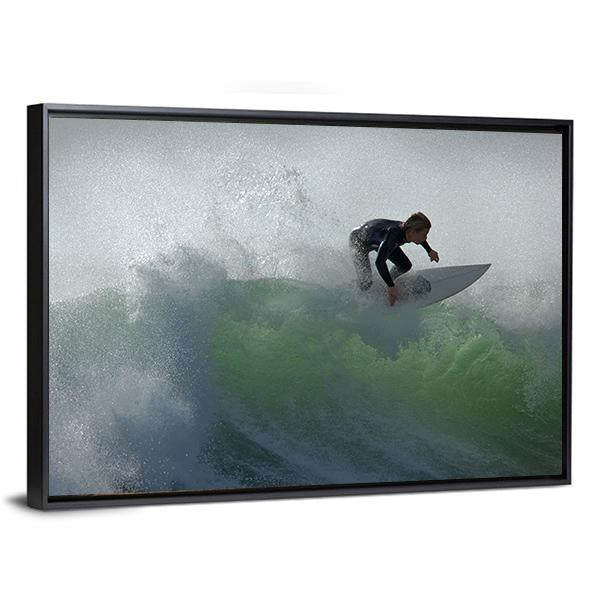 Surfing Floater Canvas Wall Art-3 Horizontal-Gallery Wrap-25" x 16"-Tiaracle