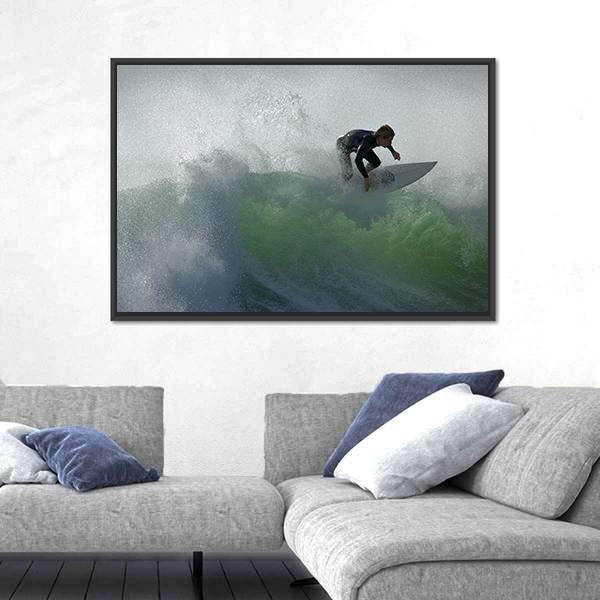 Surfing Floater Canvas Wall Art-3 Horizontal-Gallery Wrap-25" x 16"-Tiaracle