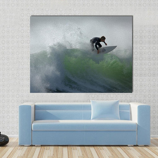 Surfing Floater Canvas Wall Art-1 Piece-Gallery Wrap-48" x 32"-Tiaracle