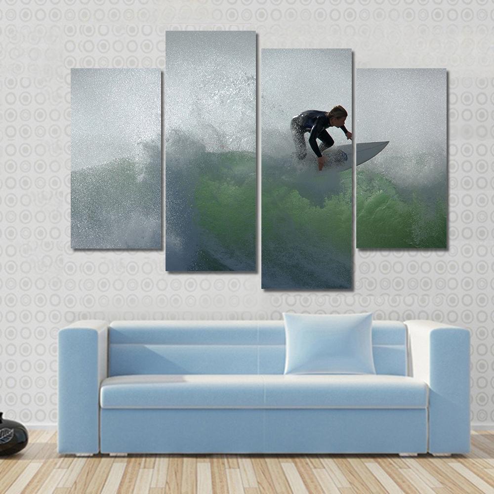 Surfing Floater Canvas Wall Art-4 Pop-Gallery Wrap-50" x 32"-Tiaracle