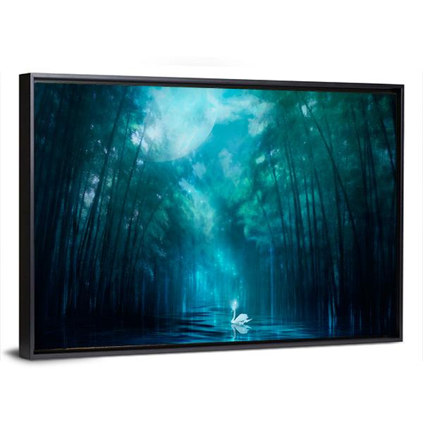 Swan Lake Canvas Wall Art-3 Horizontal-Gallery Wrap-25" x 16"-Tiaracle