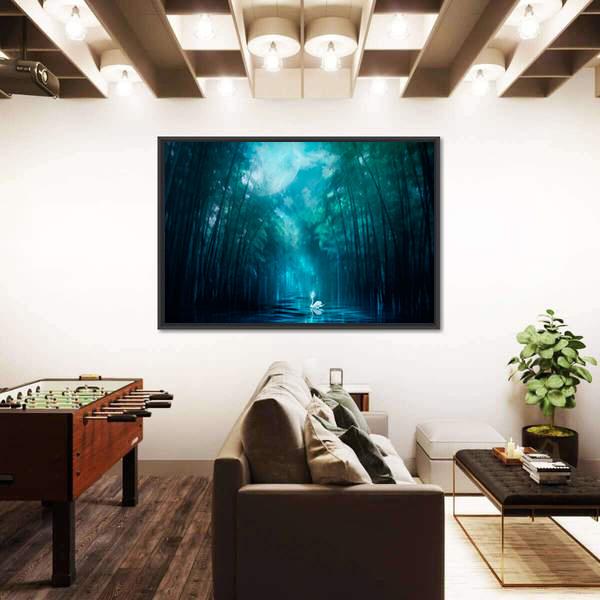 Swan Lake Canvas Wall Art-3 Horizontal-Gallery Wrap-25" x 16"-Tiaracle