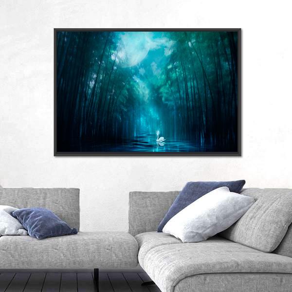 Swan Lake Canvas Wall Art-3 Horizontal-Gallery Wrap-25" x 16"-Tiaracle