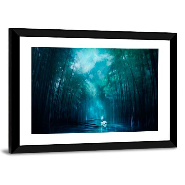 Swan Lake Canvas Wall Art-3 Horizontal-Gallery Wrap-25" x 16"-Tiaracle