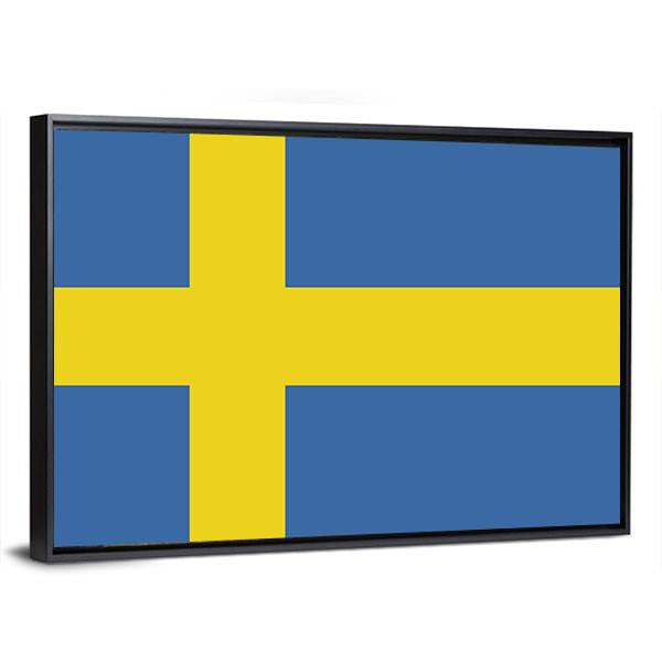 Swedish Flag Canvas Wall Art-3 Horizontal-Gallery Wrap-25" x 16"-Tiaracle