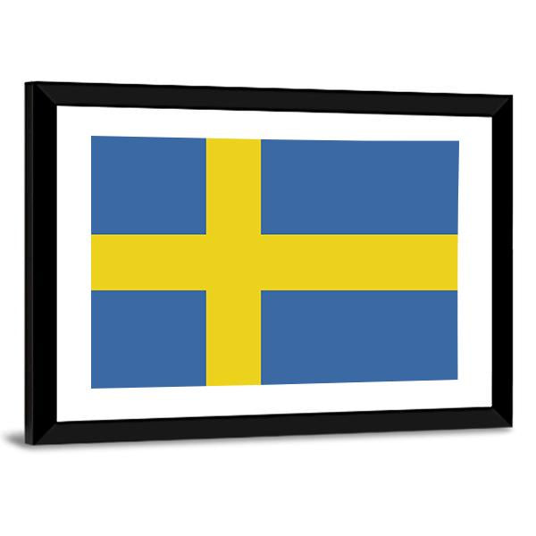 Swedish Flag Canvas Wall Art-3 Horizontal-Gallery Wrap-25" x 16"-Tiaracle