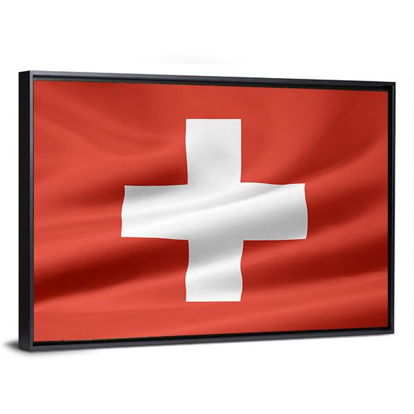Switzerland Flag Canvas Wall Art-3 Horizontal-Gallery Wrap-25" x 16"-Tiaracle