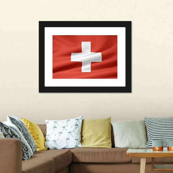 Switzerland Flag Canvas Wall Art-3 Horizontal-Gallery Wrap-25" x 16"-Tiaracle