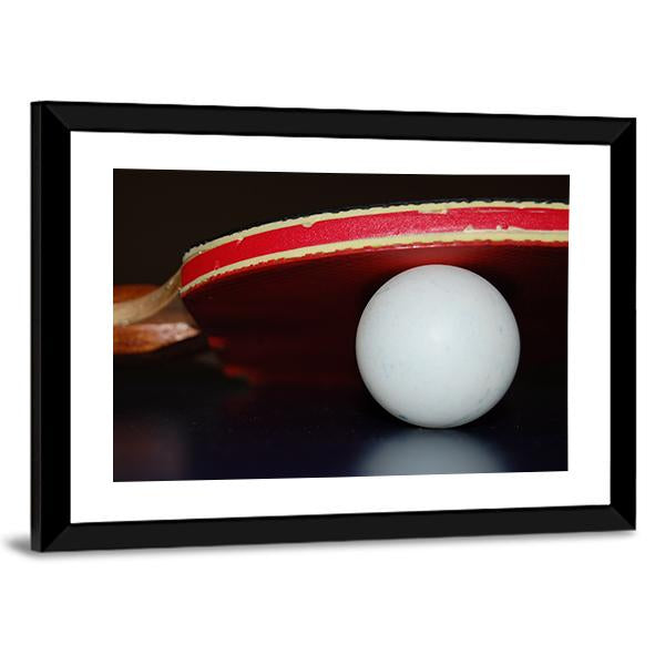 Table Tennis Ball And Paddle Canvas Wall Art-3 Horizontal-Gallery Wrap-25" x 16"-Tiaracle