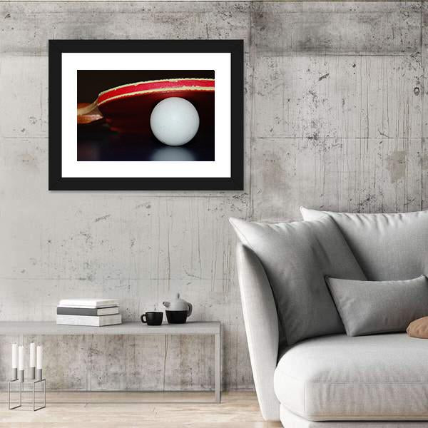 Table Tennis Ball And Paddle Canvas Wall Art-3 Horizontal-Gallery Wrap-25" x 16"-Tiaracle