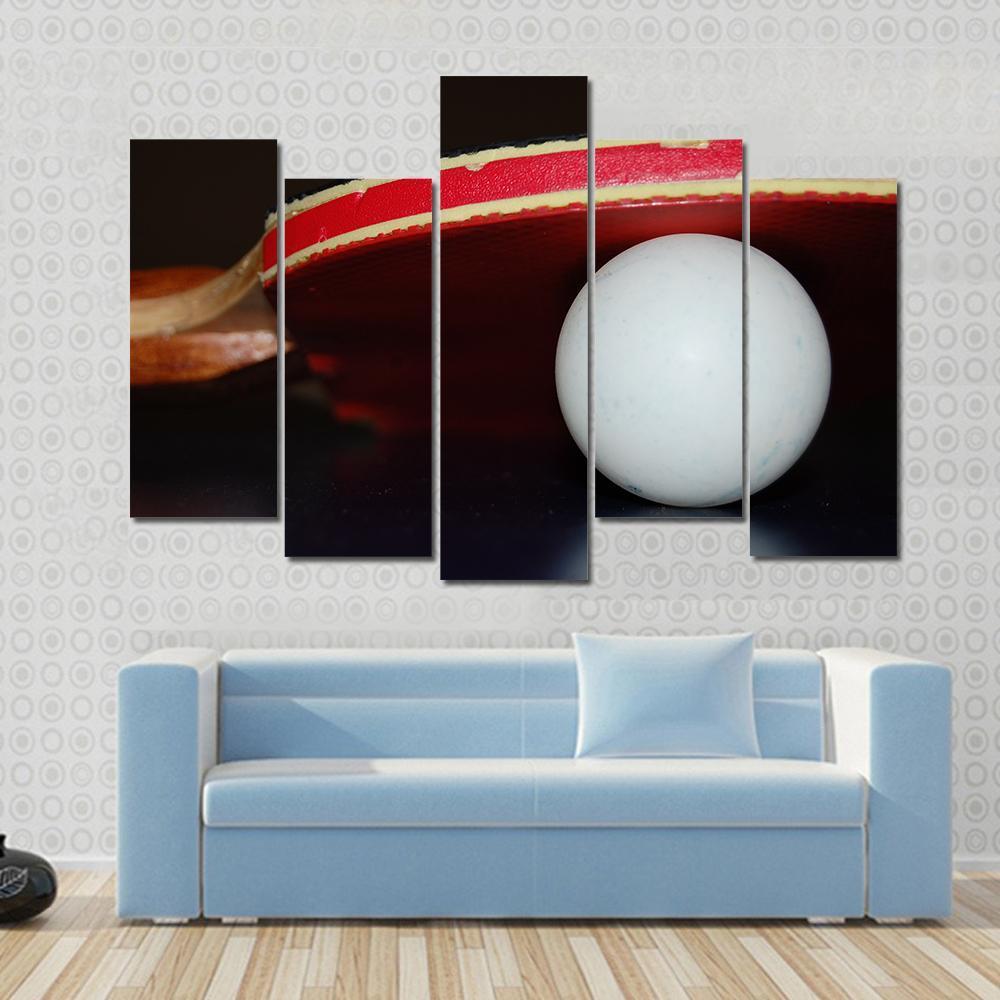 Table Tennis Ball And Paddle Canvas Wall Art-5 Pop-Gallery Wrap-47" x 32"-Tiaracle