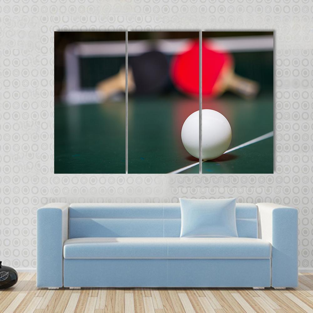 Table Tennis Ball Canvas Wall Art-3 Horizontal-Gallery Wrap-37" x 24"-Tiaracle