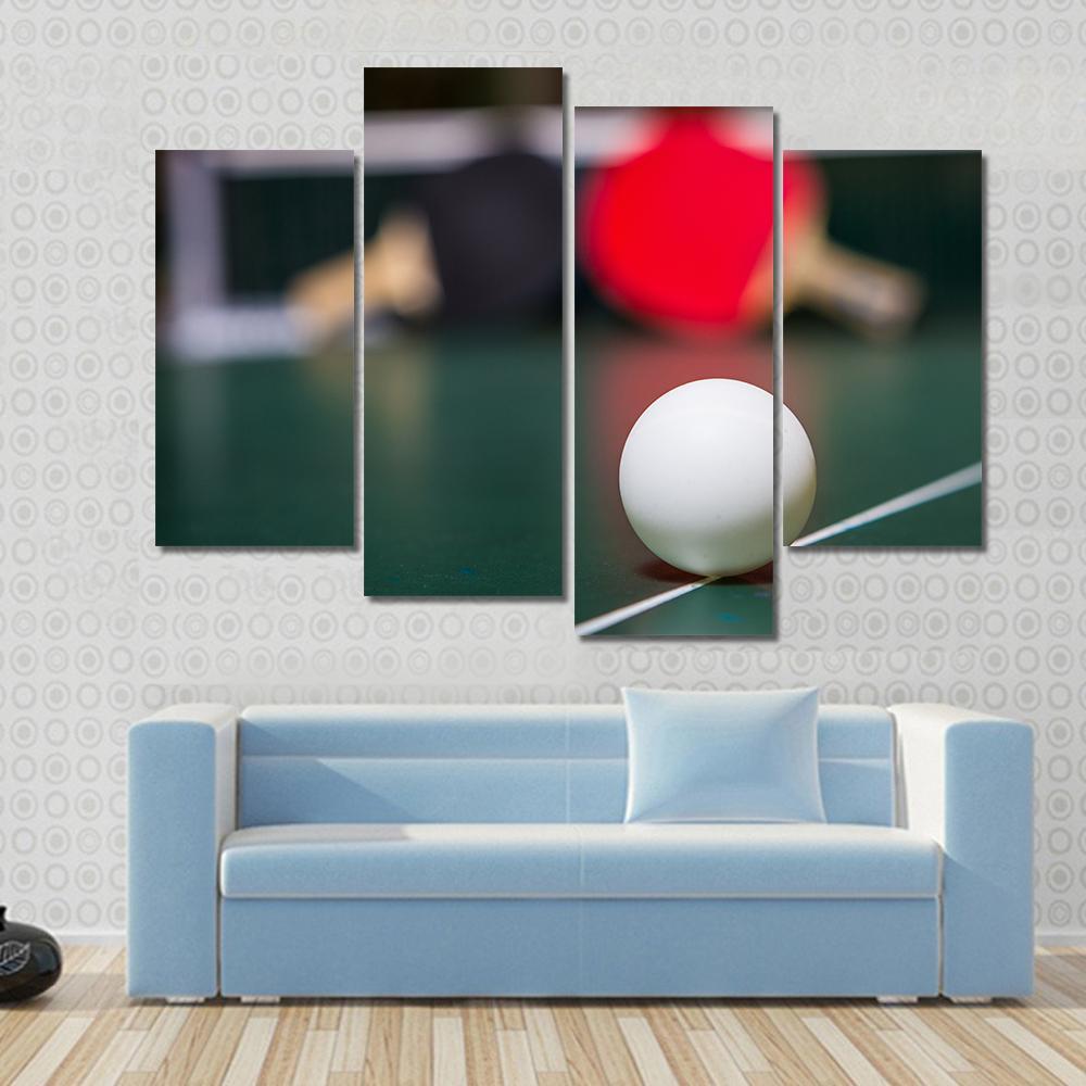 Table Tennis Ball Canvas Wall Art-4 Pop-Gallery Wrap-50" x 32"-Tiaracle