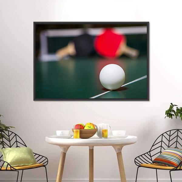 Table Tennis Ball Canvas Wall Art-1 Piece-Floating Frame-24" x 16"-Tiaracle