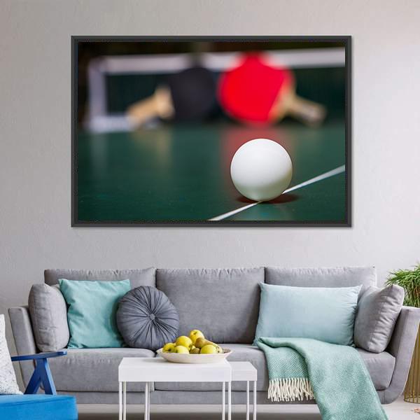 Table Tennis Ball Canvas Wall Art-3 Horizontal-Gallery Wrap-25" x 16"-Tiaracle