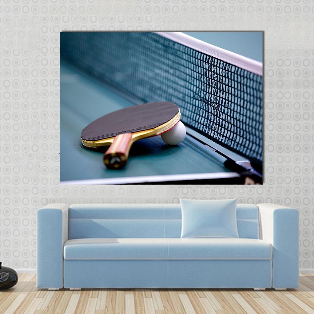 Table Tennis Canvas Wall Art-1 Piece-Gallery Wrap-48" x 32"-Tiaracle