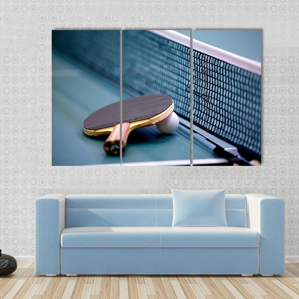 Table Tennis Canvas Wall Art-3 Horizontal-Gallery Wrap-37" x 24"-Tiaracle