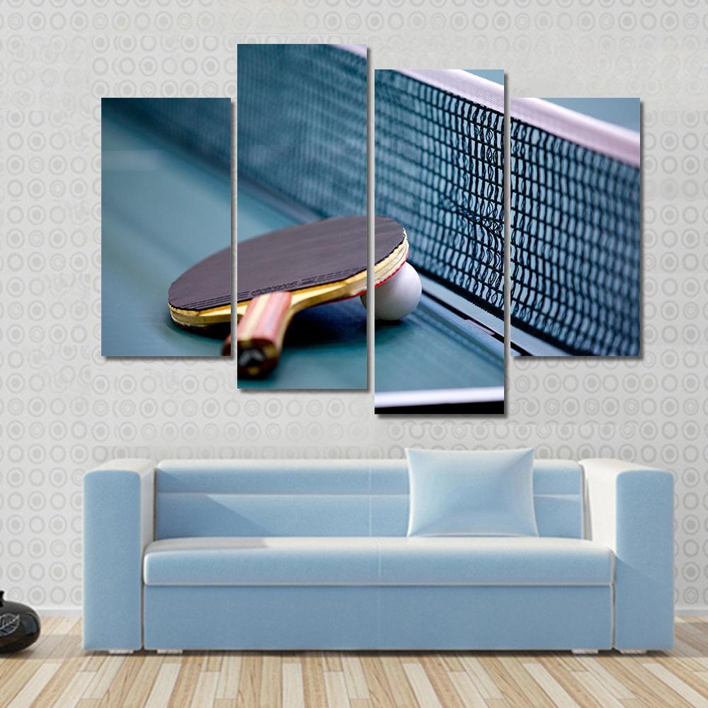 Table Tennis Canvas Wall Art-4 Pop-Gallery Wrap-50" x 32"-Tiaracle