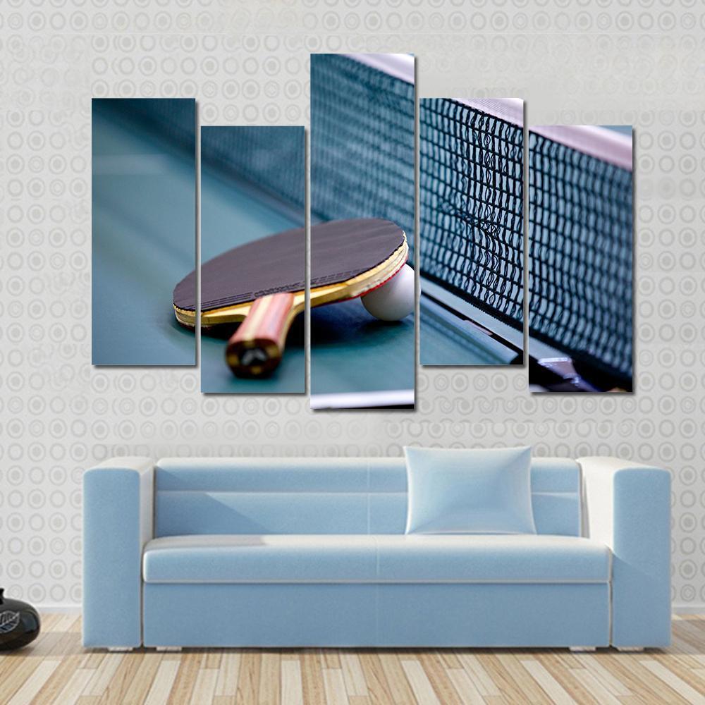 Table Tennis Canvas Wall Art-5 Pop-Gallery Wrap-47" x 32"-Tiaracle