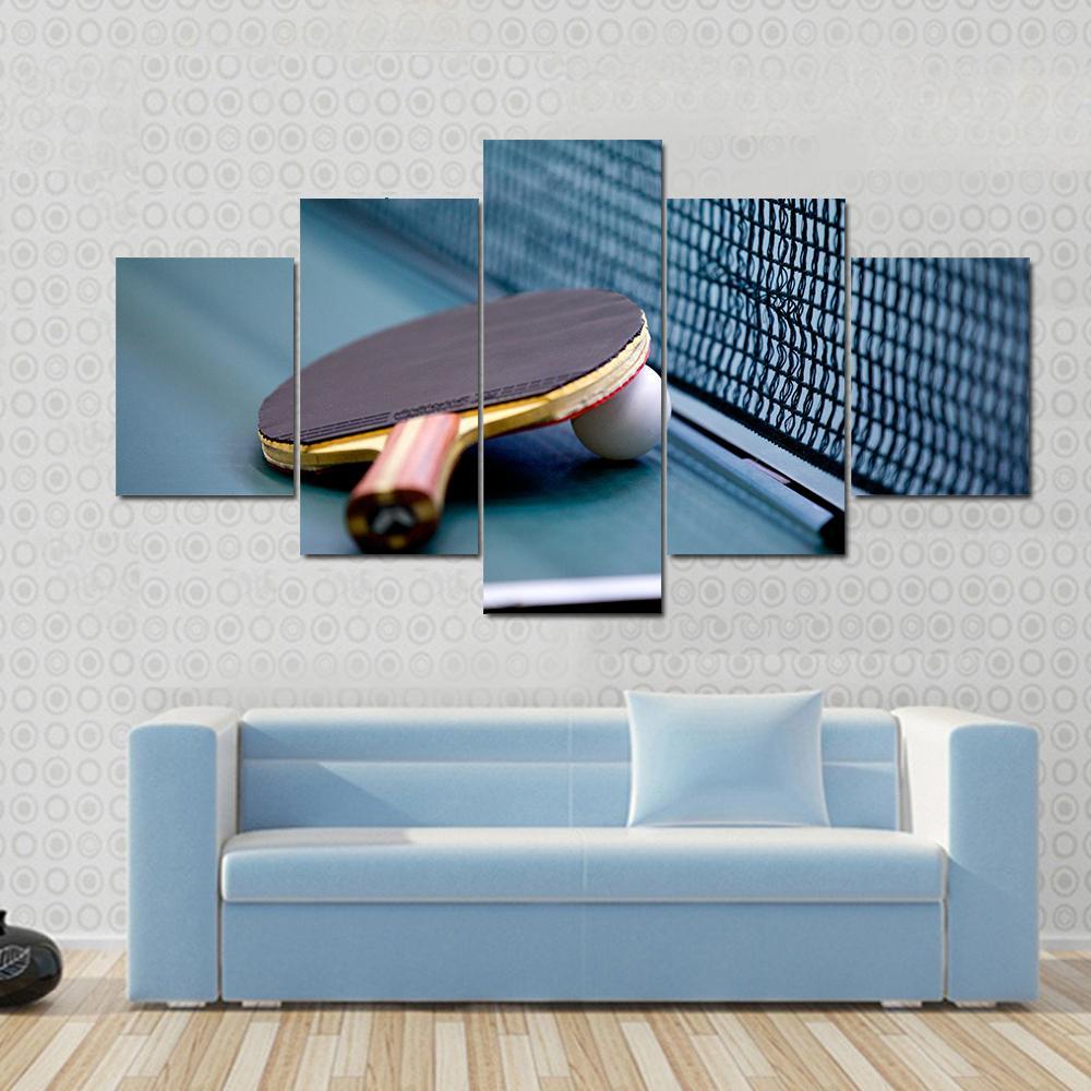 Table Tennis Canvas Wall Art-5 Star-Gallery Wrap-62" x 32"-Tiaracle