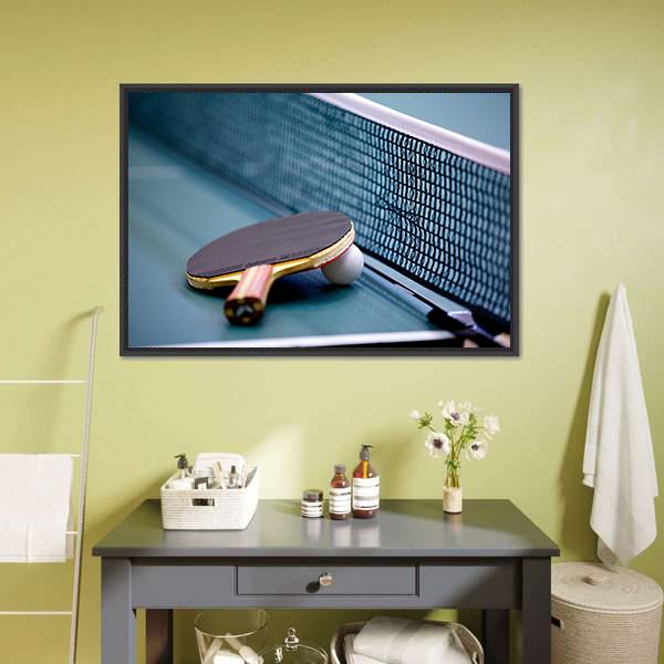 Table Tennis Canvas Wall Art-1 Piece-Floating Frame-24" x 16"-Tiaracle