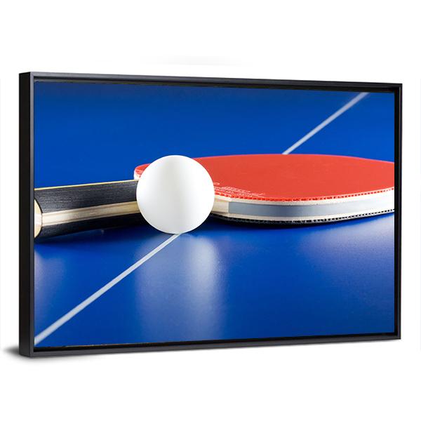 Table Tennis Racket & Ball Canvas Wall Art-3 Horizontal-Gallery Wrap-25" x 16"-Tiaracle