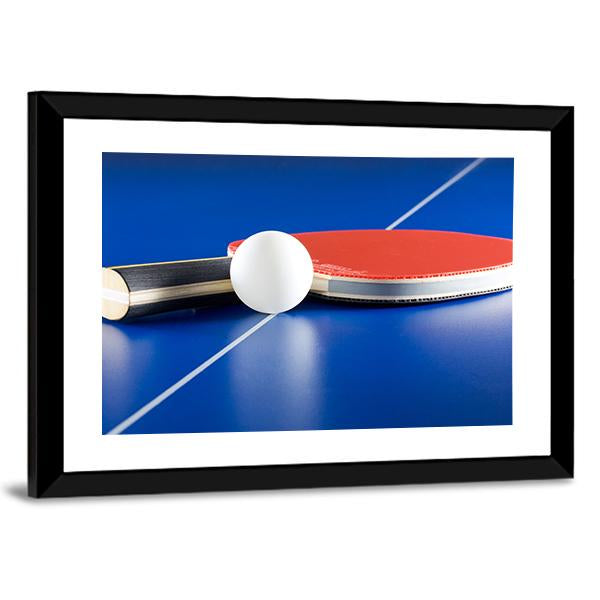 Table Tennis Racket & Ball Canvas Wall Art-3 Horizontal-Gallery Wrap-25" x 16"-Tiaracle