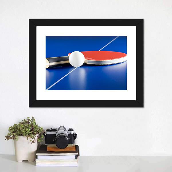 Table Tennis Racket & Ball Canvas Wall Art-3 Horizontal-Gallery Wrap-25" x 16"-Tiaracle