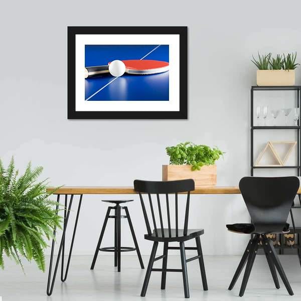 Table Tennis Racket & Ball Canvas Wall Art-3 Horizontal-Gallery Wrap-25" x 16"-Tiaracle