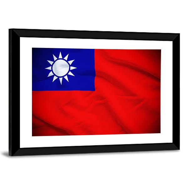Taiwan Flag Canvas Wall Art-3 Horizontal-Gallery Wrap-25" x 16"-Tiaracle