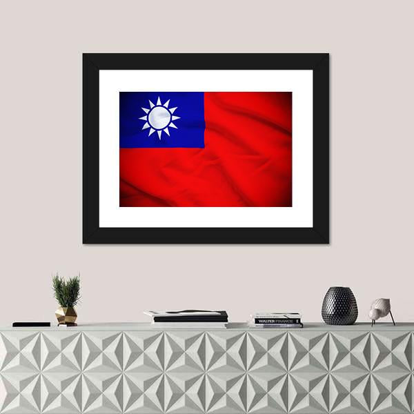 Taiwan Flag Canvas Wall Art-3 Horizontal-Gallery Wrap-25" x 16"-Tiaracle