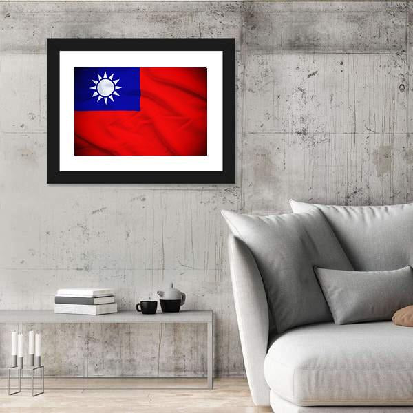 Taiwan Flag Canvas Wall Art-3 Horizontal-Gallery Wrap-25" x 16"-Tiaracle