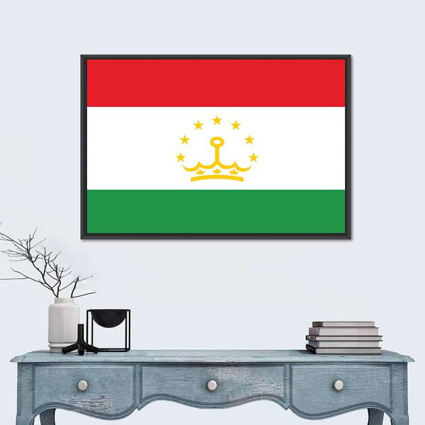 Tajikistan Flag Canvas Wall Art-3 Horizontal-Gallery Wrap-25" x 16"-Tiaracle